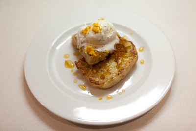 Sweet French toast with marmalade sauce