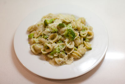 Orecchiette with broccoli, chilli and pecorino