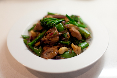 Pork and broccoli stir-fry