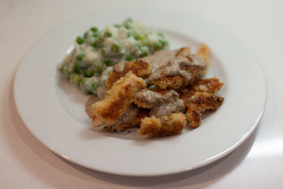 Recipe #46 - Salmon fish fingers with pea mash