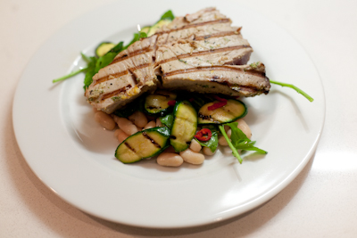 Tuna, courgettes and beans